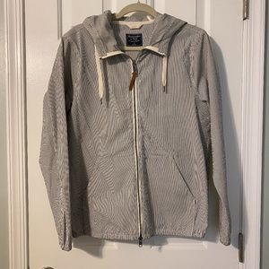 Abercrombie Nautical Seersucker lightweight striped Windbreaker Small